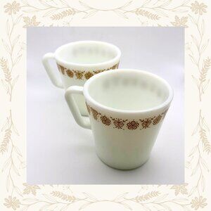 Vintage Pyrex Butterfly Gold Mugs – Set of 2
